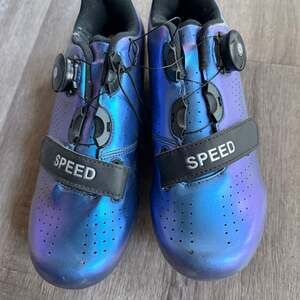 Speed Cycling Shoes Iridescent purple and blue